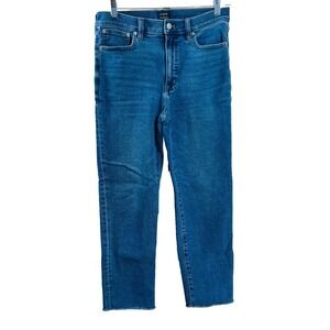 J. Crew 28 Distressed Hem Straight Leg Medium Wash Stovepipe‎ Jeans NWOT